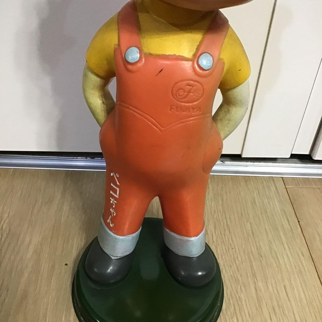 昭和レトロ　鉄製台座付き　首振り　手塗り　不二家ペコちゃん　 カウンター用