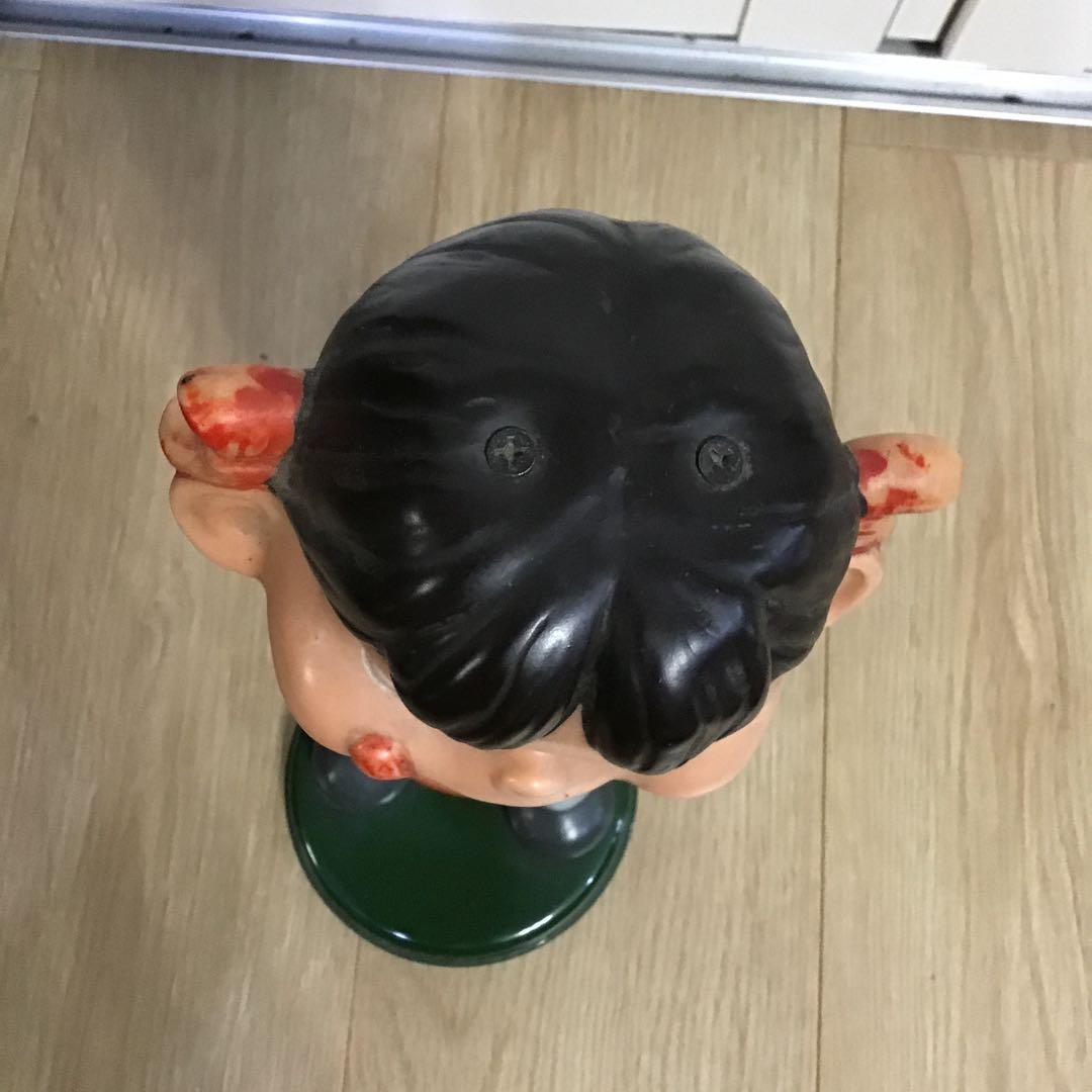 昭和レトロ　鉄製台座付き　首振り　手塗り　不二家ペコちゃん　 カウンター用