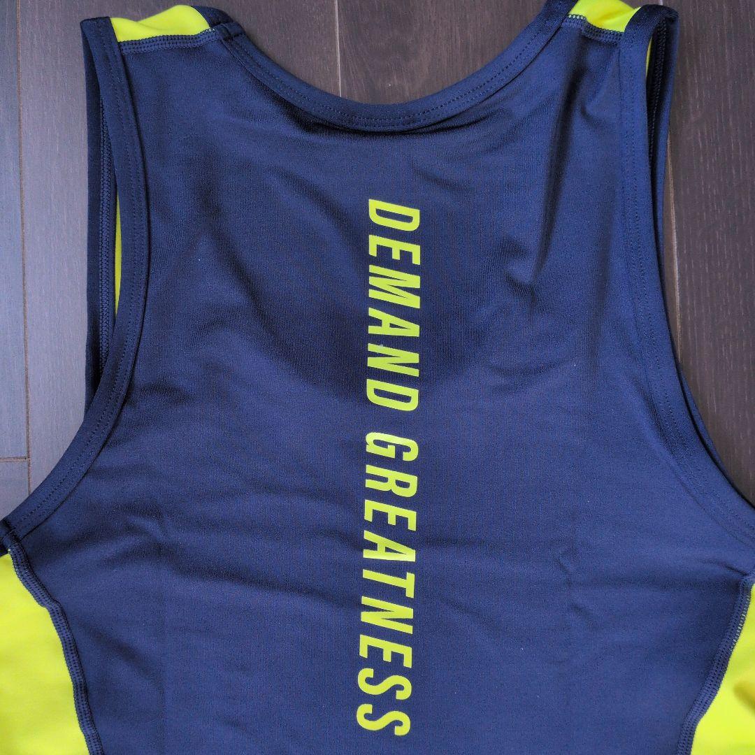 磯*ク様 A7 パワーリフティング シングレット メンズSサイズ ネイビー/イエ