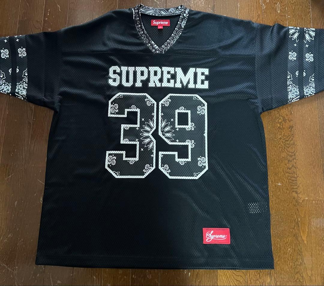 Supreme Bandana Football Jersey ブラックLサイズ