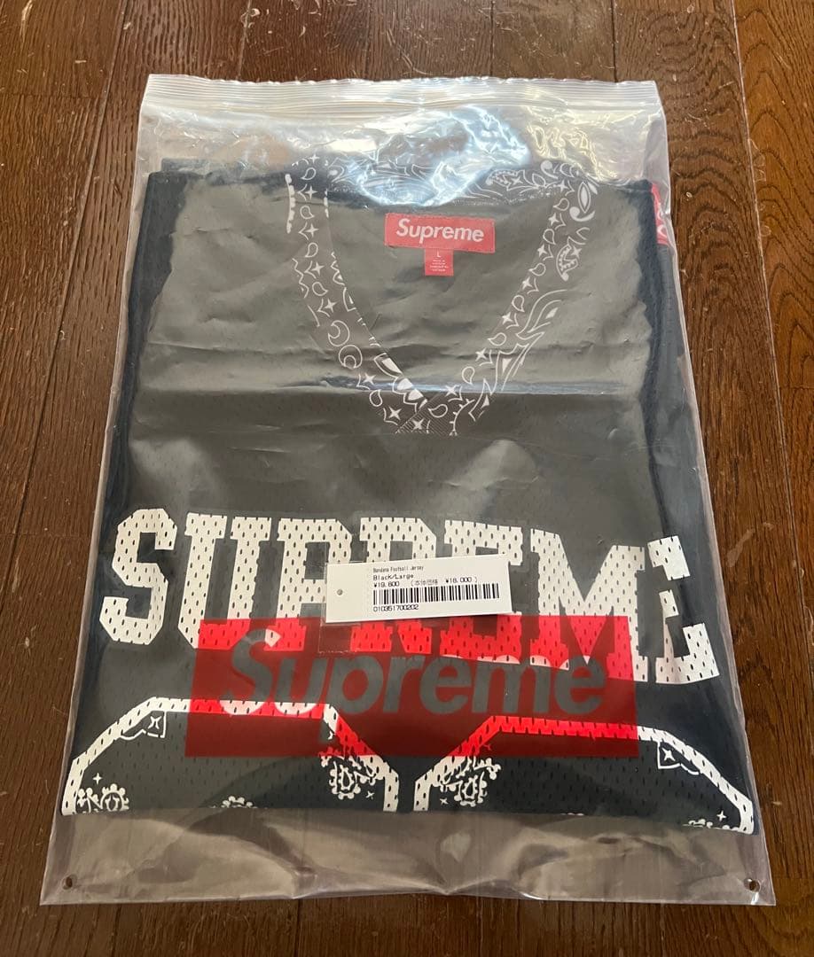 Supreme Bandana Football Jersey ブラックLサイズ