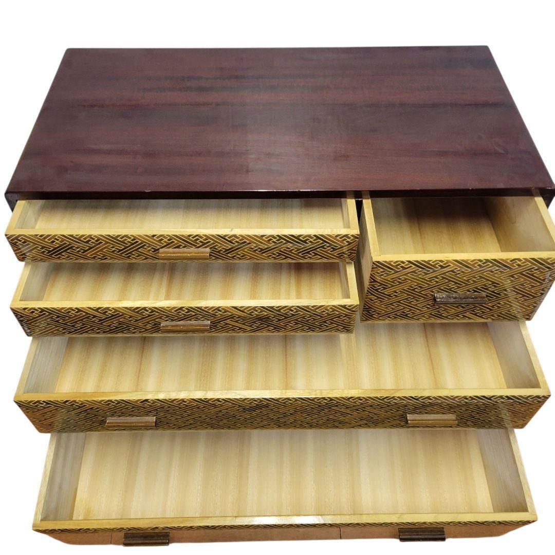 【激希少】箱根寄木細工 紗綾形紋様 引き出し 棚 タンス