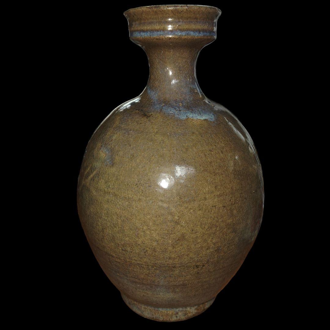 李朝　井戸釉朝鮮徳利　花瓶　古美術