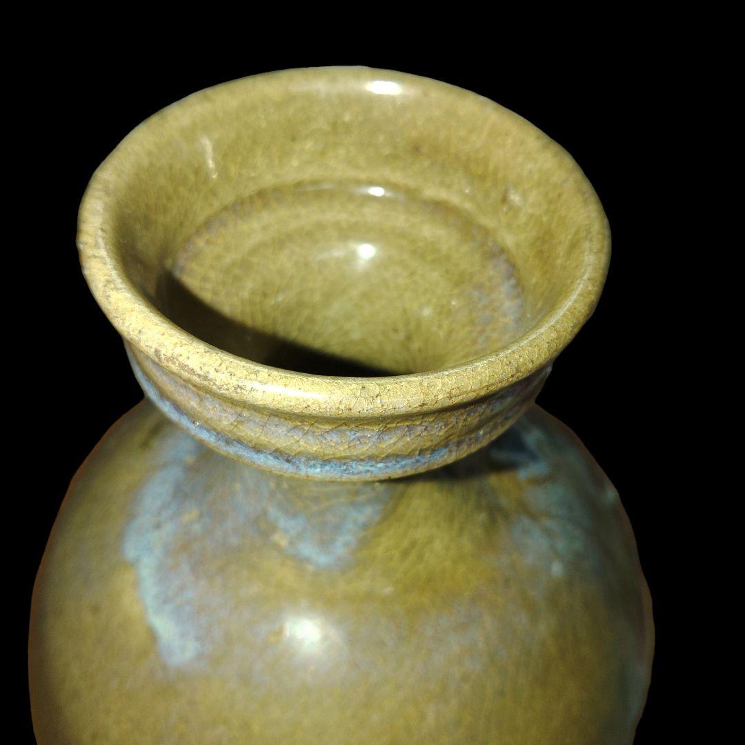 李朝　井戸釉朝鮮徳利　花瓶　古美術