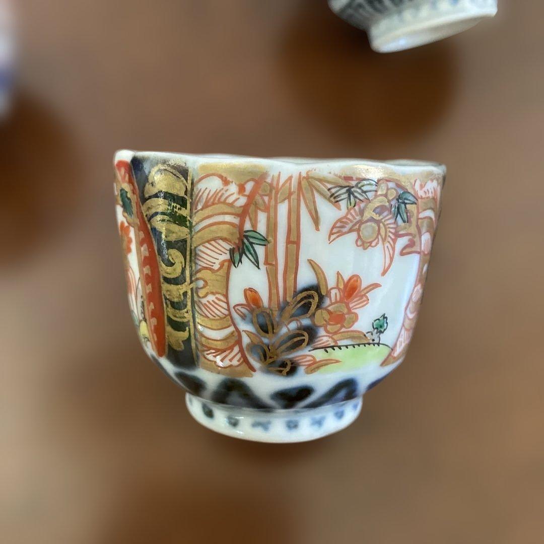 古伊万里　金襴手　ミニ猪口　ミニ小鉢　3個セット