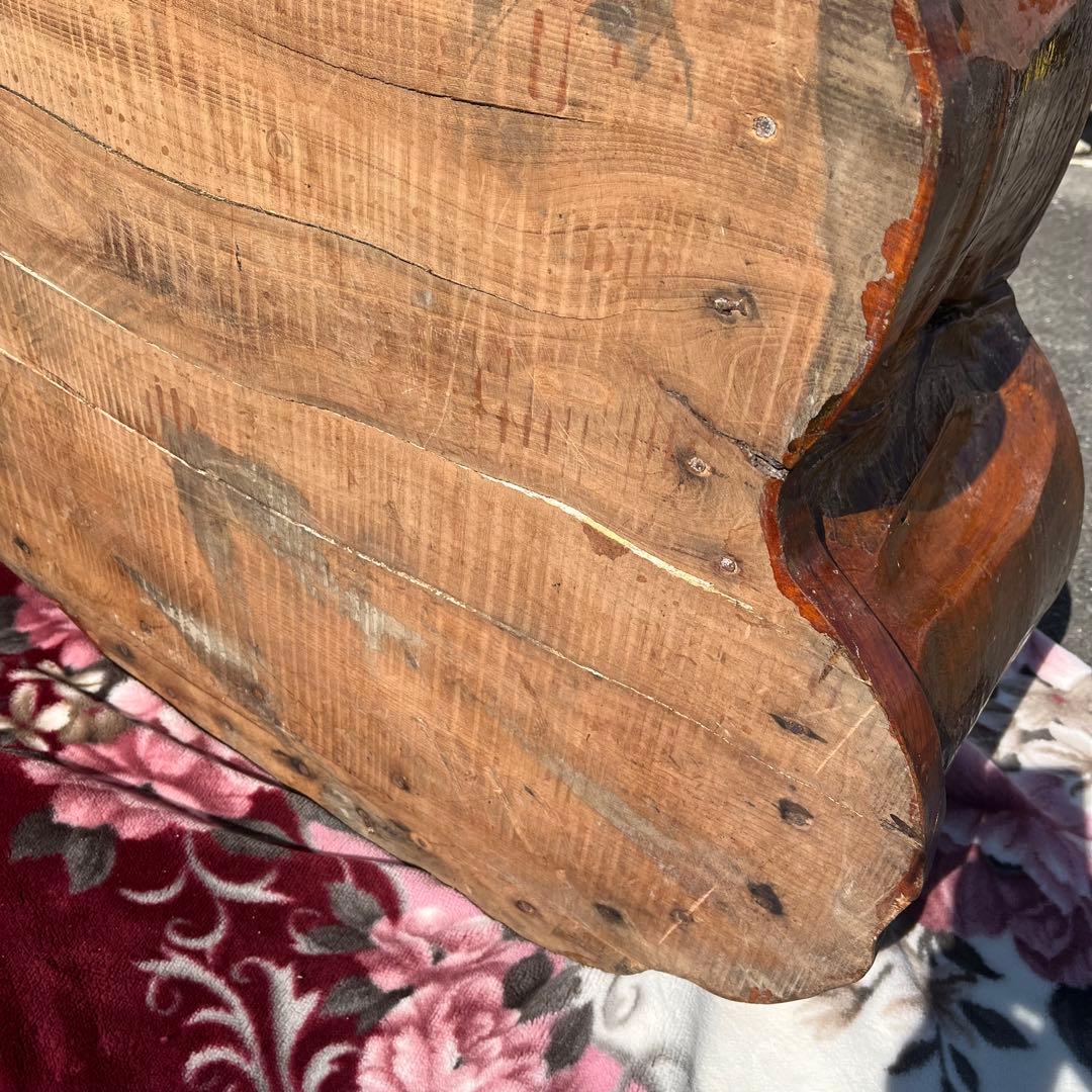 【アンティーク】天然木 切り株 火鉢 無垢 特大 囲炉裏 昭和レトロ 古道具