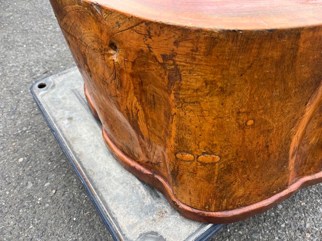 【アンティーク】天然木 切り株 火鉢 無垢 特大 囲炉裏 昭和レトロ 古道具