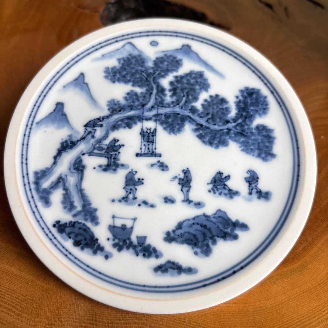 土山松泉造 水指 景徳鎮窯 平安 清水焼 茶道具 共箱