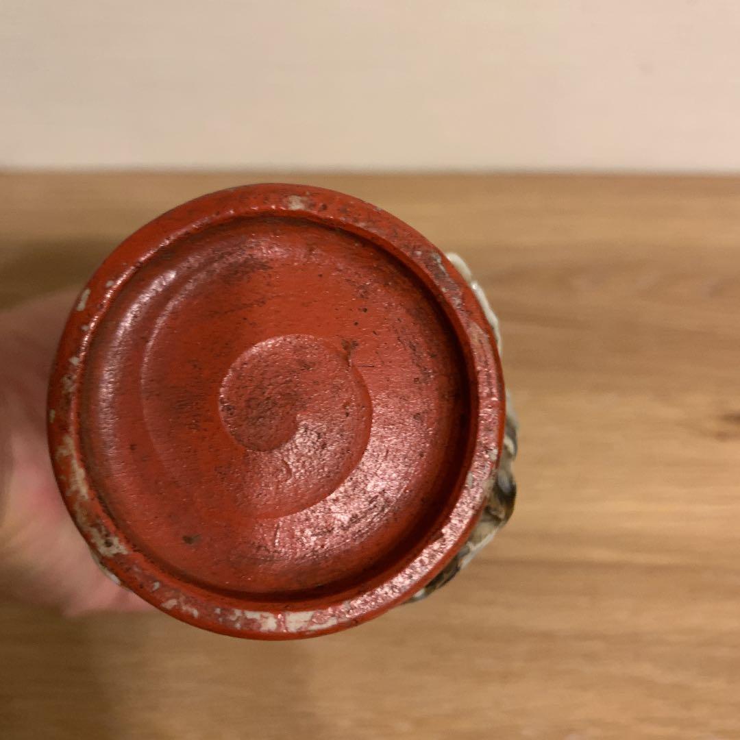 隅田焼　高浮雕人物花瓶　アンティーク　1客