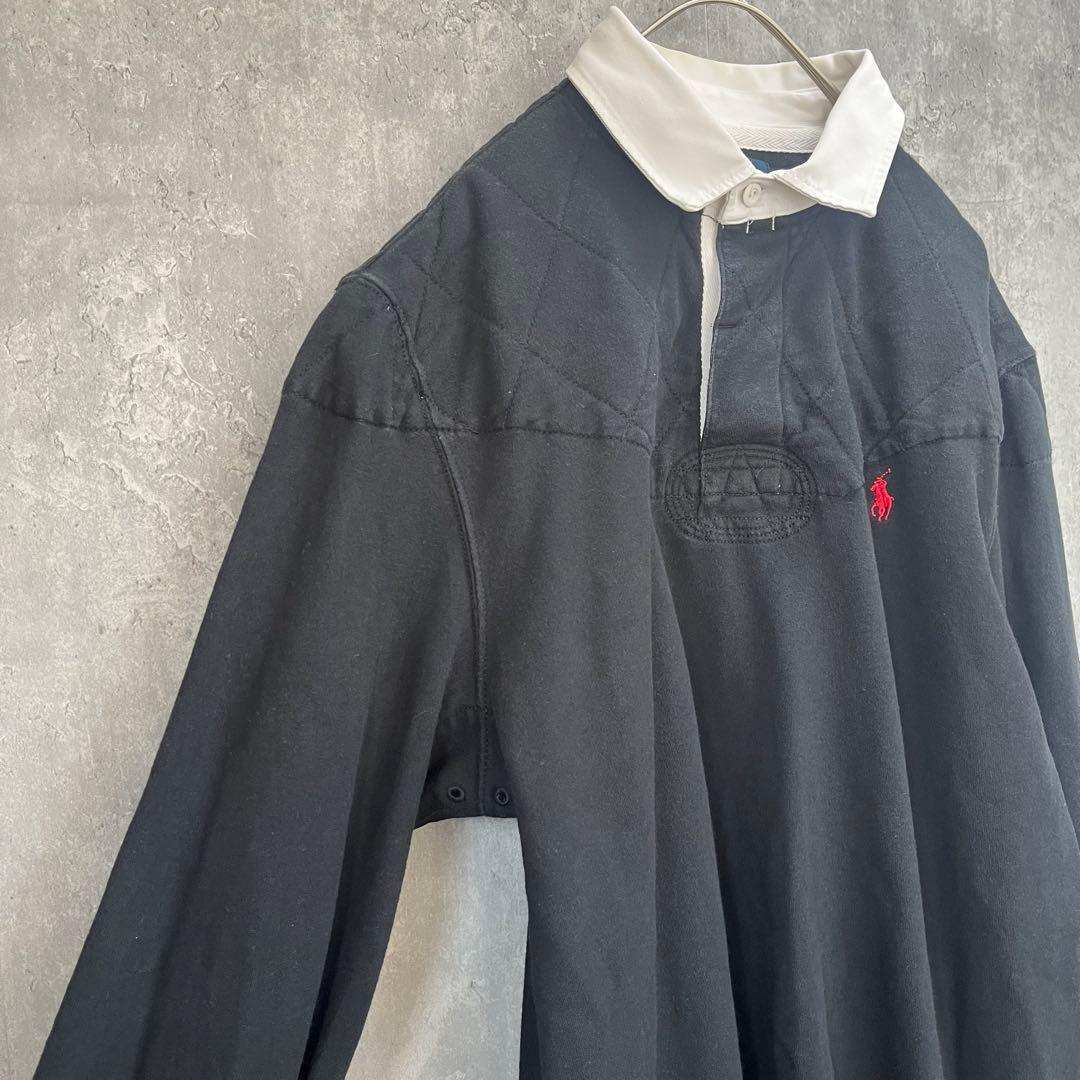 【人気カラー】ポロ ラルフローレン 長袖 ラガーシャツ メンズ 古着 ラグビー