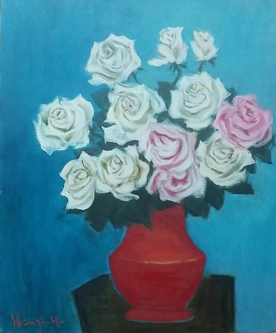 油絵「薔薇」F10 絵画