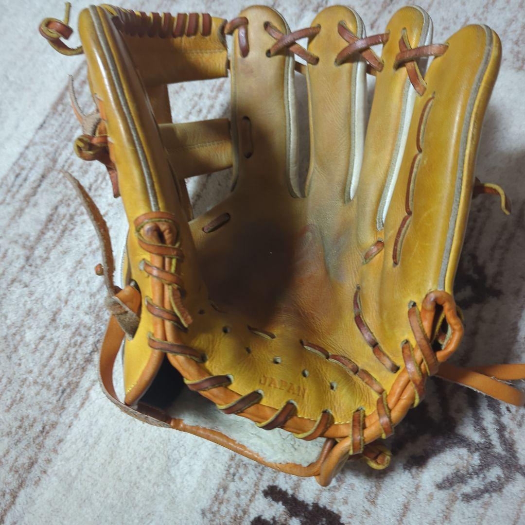 軟式グローブ イエロー/ホワイト レザー