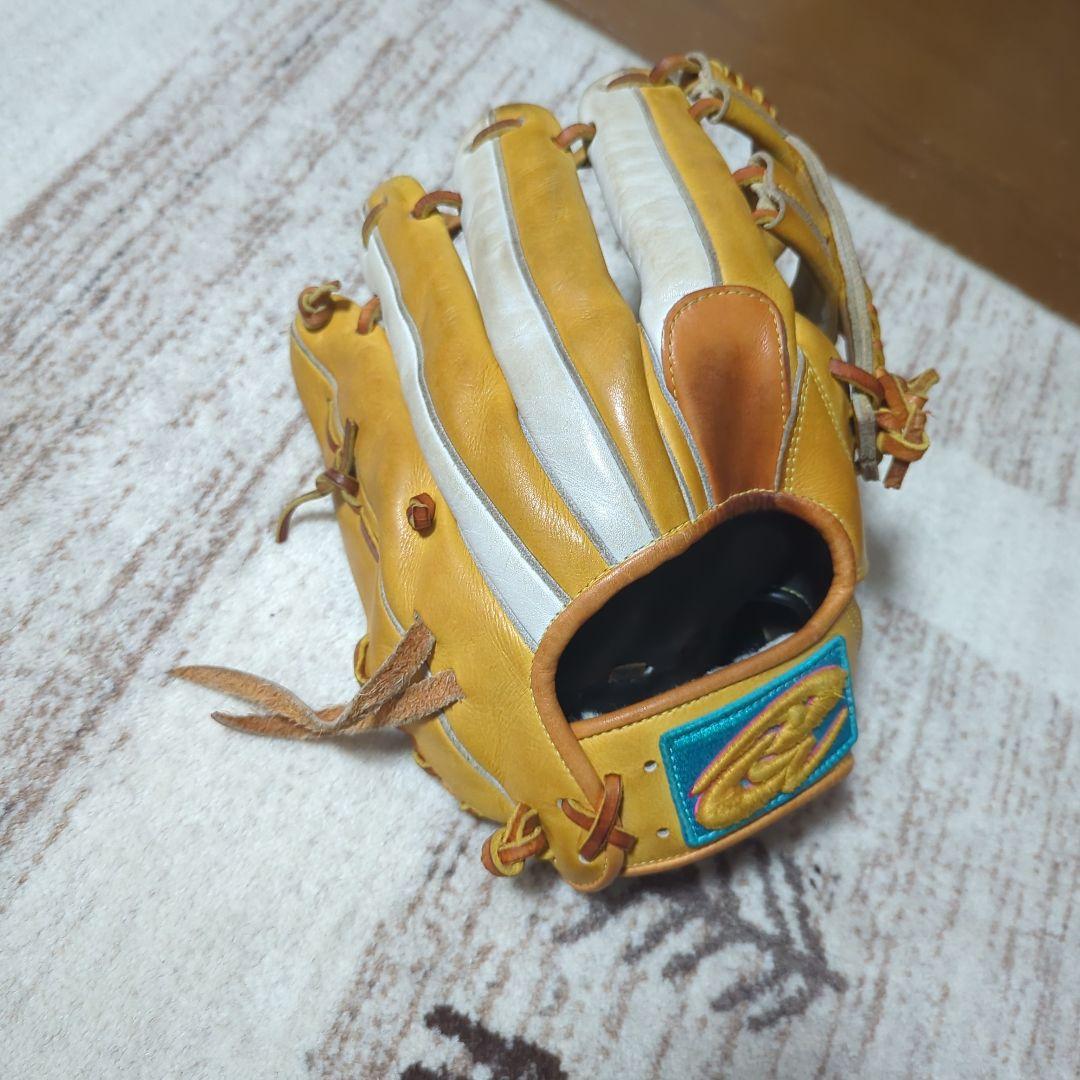 軟式グローブ イエロー/ホワイト レザー