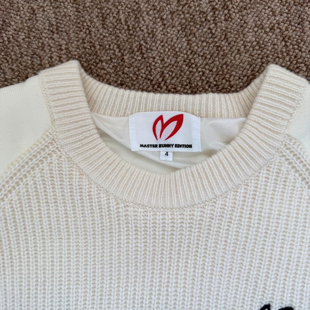 現行モデル　蓄熱　裏地付き　マスターバニー　ニット　M〜L相当　白　オフホワイト