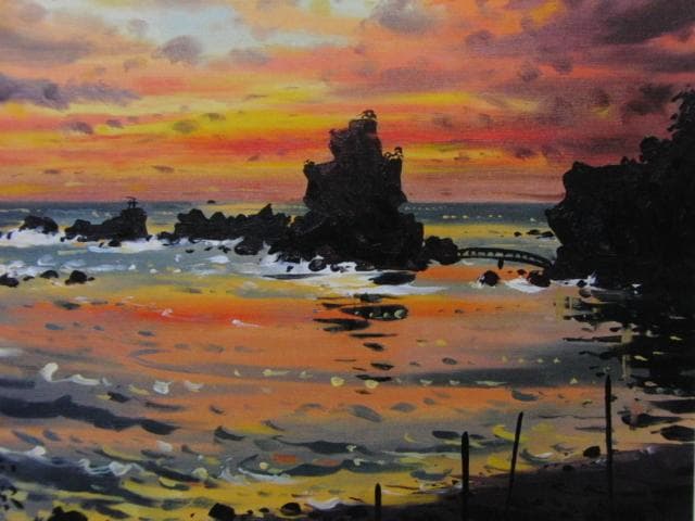 鈴木正紀、夜明け（波立海岸）、希少画集画、新品高級額・額装付、状態良好