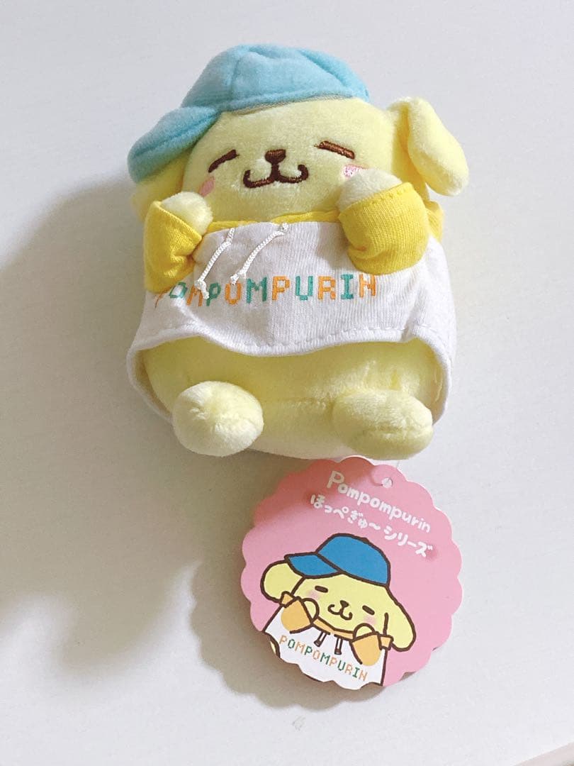 サンリオ ポムポムプリン ぬいぐるみ ほっぺぎゅ〜 パーカー S