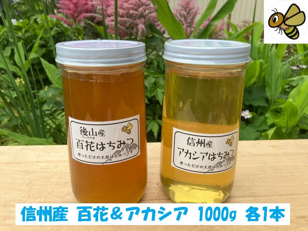 【再】百花 アカシア 1000g 各１本 長野県産 国産蜂蜜 生蜂蜜 西洋蜜蜂