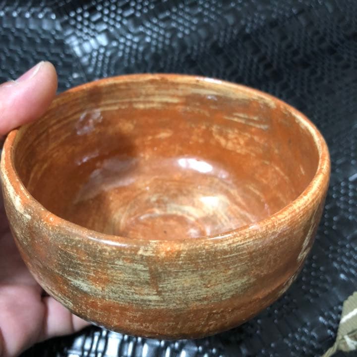 ◼️最強の赤楽茶碗◼️蔵から出て来たミリタリーの様な凄い赤楽茶碗、古美術品、茶道具、