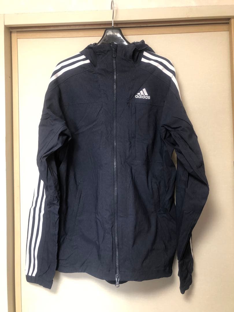 adidasフード付き デニム風トラックジャージ上下セット トレーニングウェア