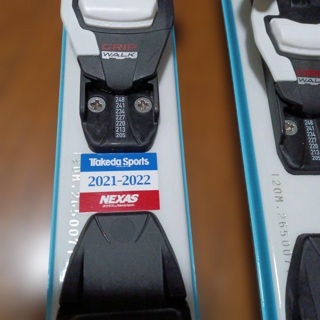 スキー板(120センチ)　ストック　セット　女の子　水色　ピンク