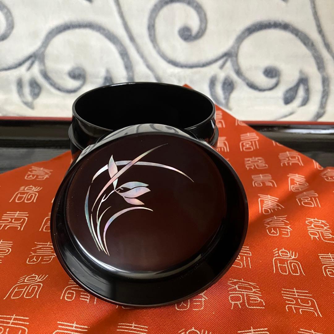 茶道具 高麗乾漆螺鈿 四君子棗 南山造 共箱