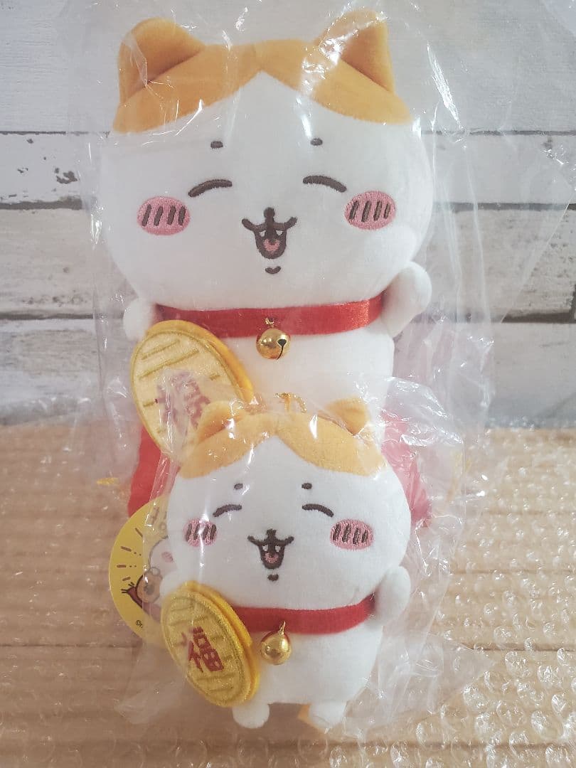 ちいかわ 招福！ハチワレ ぬいぐるみ マスコット ノベルティ かご ３点