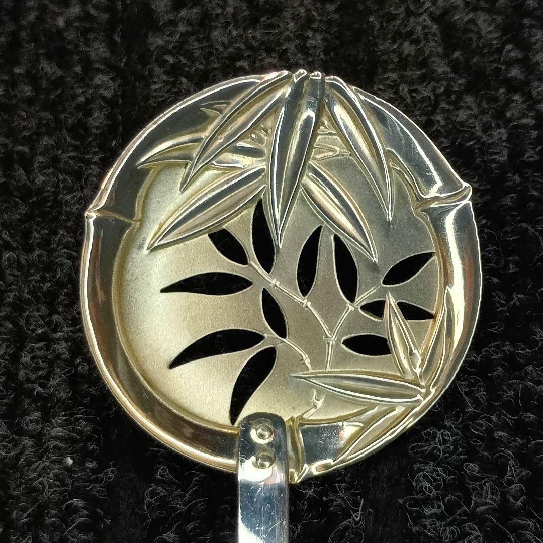 銀製 竹模様の 銀 匙 17g silver レトロ 鍋物 湯豆腐 お玉