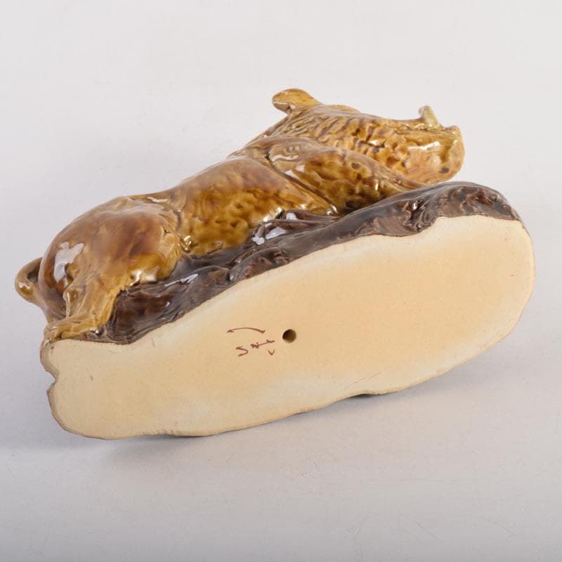 九谷焼　人間国宝　三代徳田八十吉作　猪　干支置物　C　8299