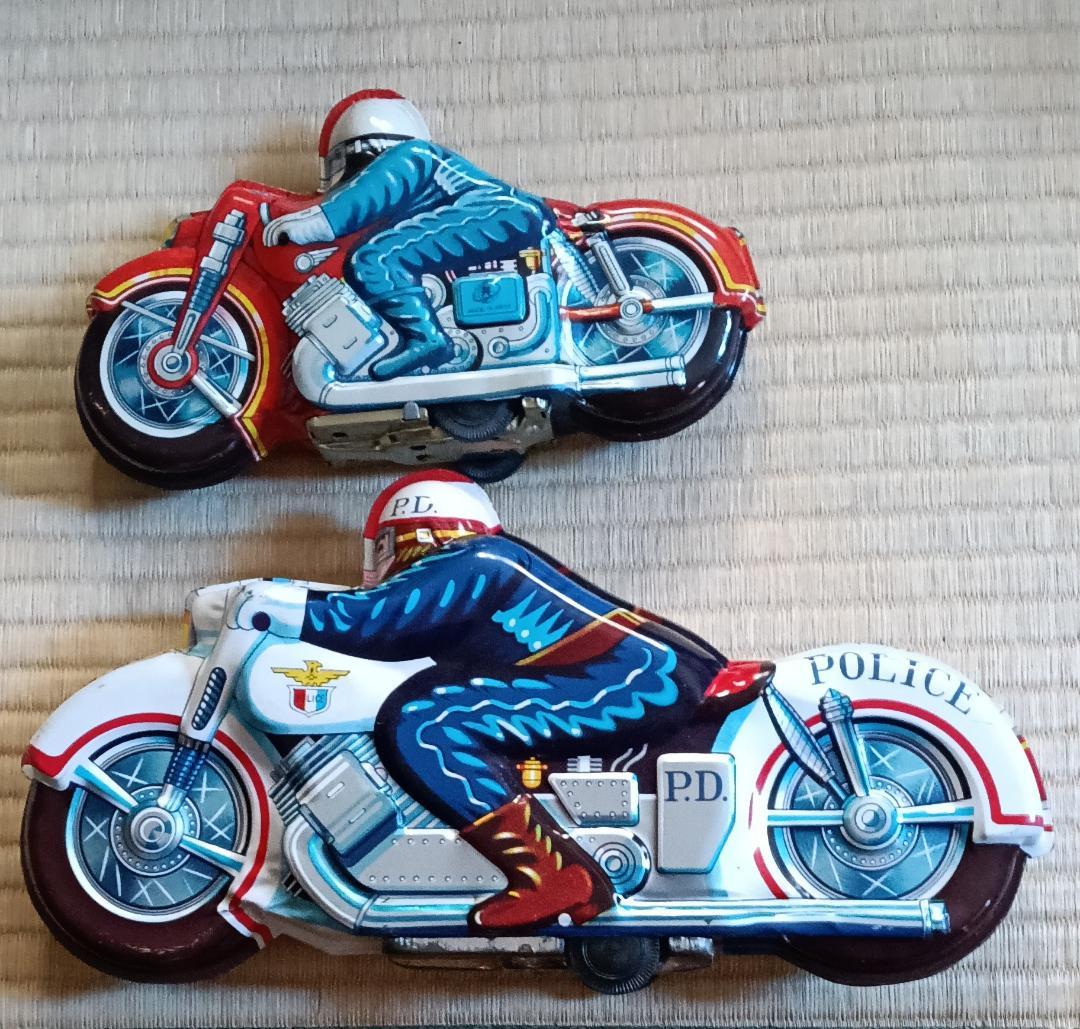 大型ブリキ製のポリスバイク　昭和30〜40年代