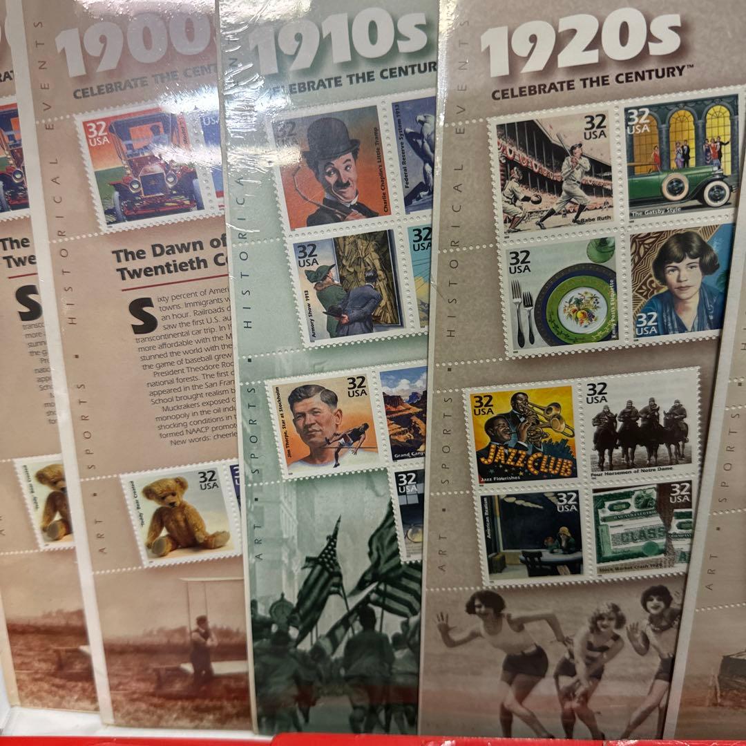★＄高騰【USA　切手シート1900年～1980年まで10枚まとめて】未使用★