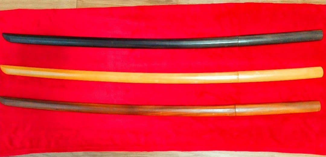 【都城 荒牧木刀】稀少国産材 高級木刀 縞黒檀 枇杷 スヌケ 太刀３本セット