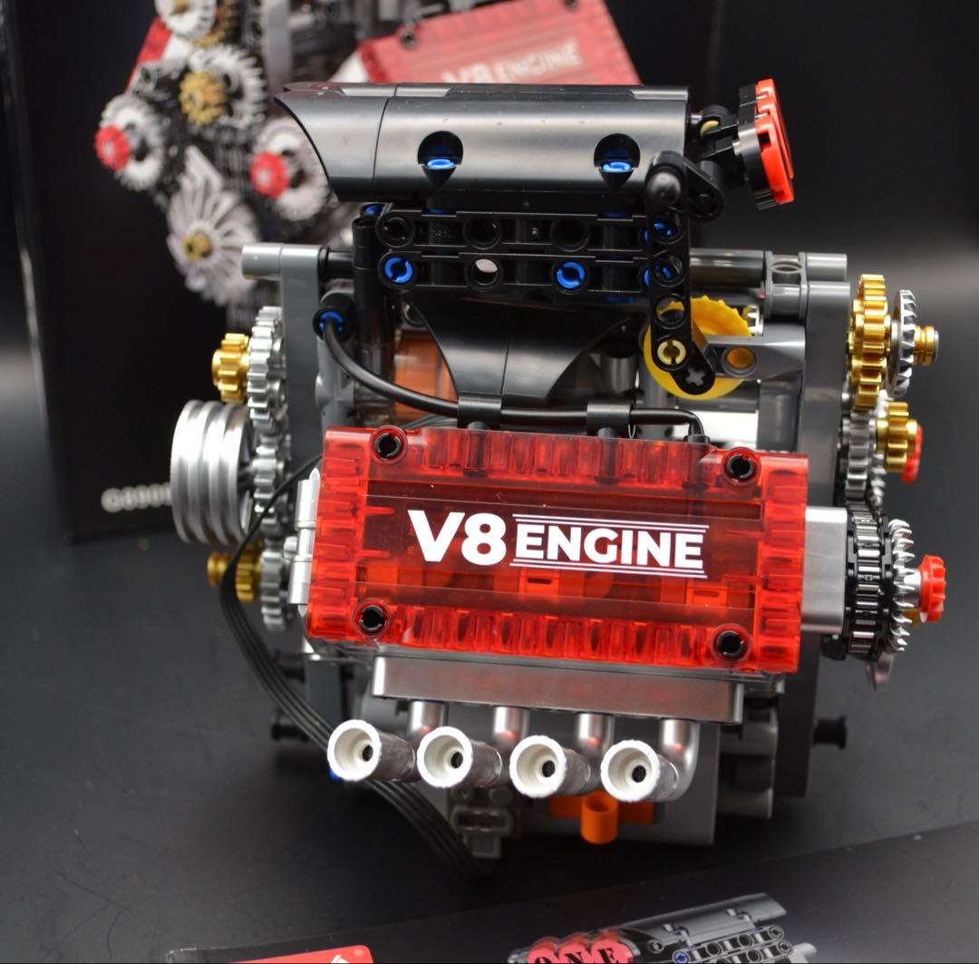 V8エンジン ブロック模型 組み立て済み 可動モデル｜箱・説明書付き