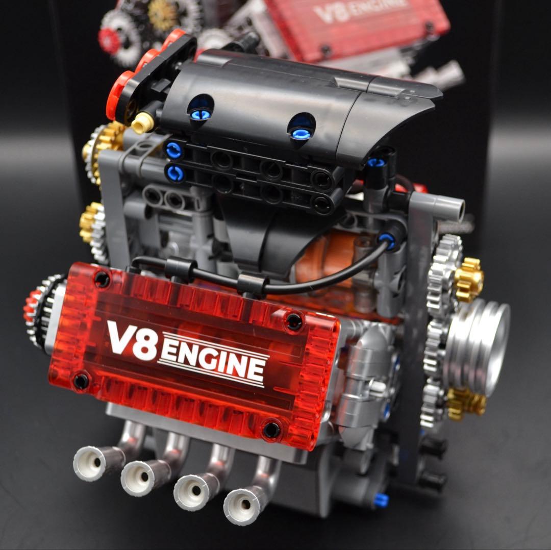V8エンジン ブロック模型 組み立て済み 可動モデル｜箱・説明書付き