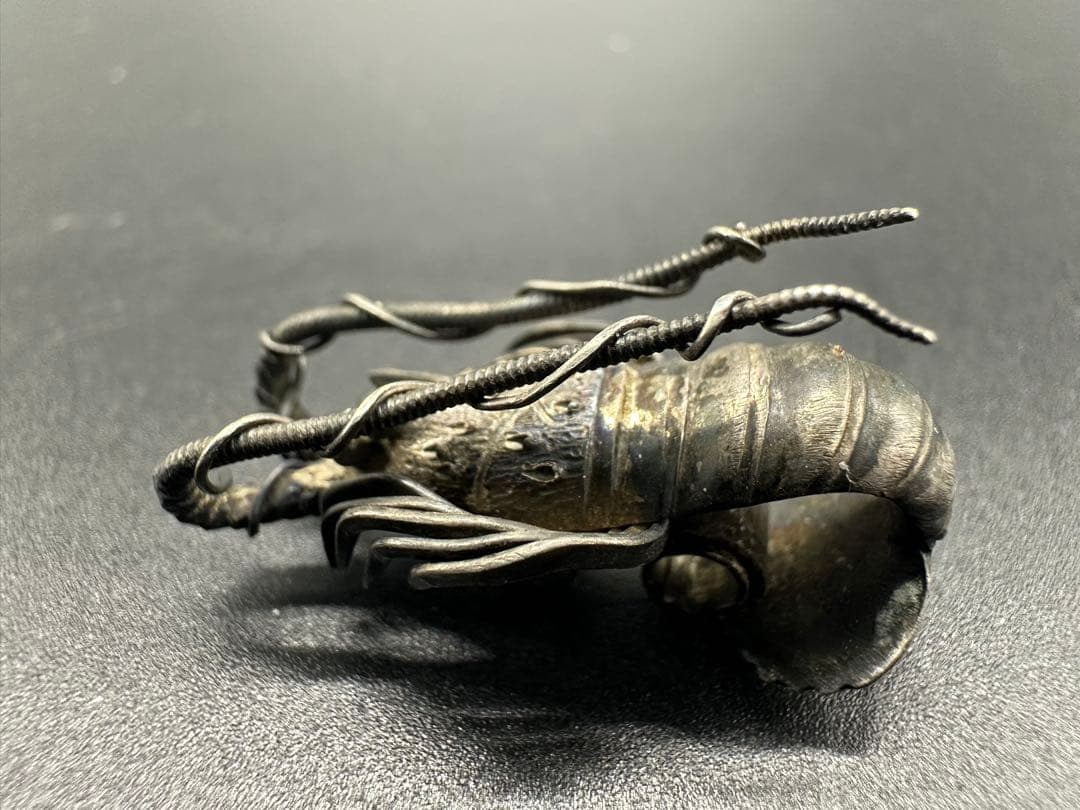 金工美術　純銀製　伊勢海老　エビ　古美術骨董