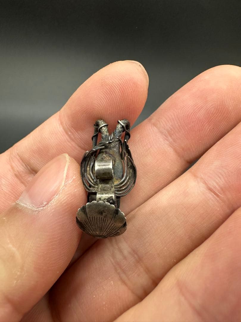 金工美術　純銀製　伊勢海老　エビ　古美術骨董