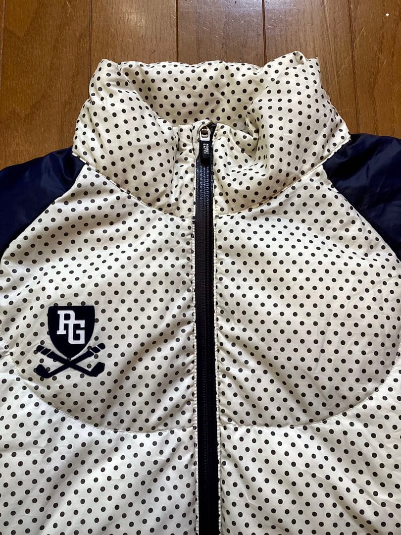 上*元様 パーリーゲイツ水玉模様ストレッチ×キルティングダウンジャケット5