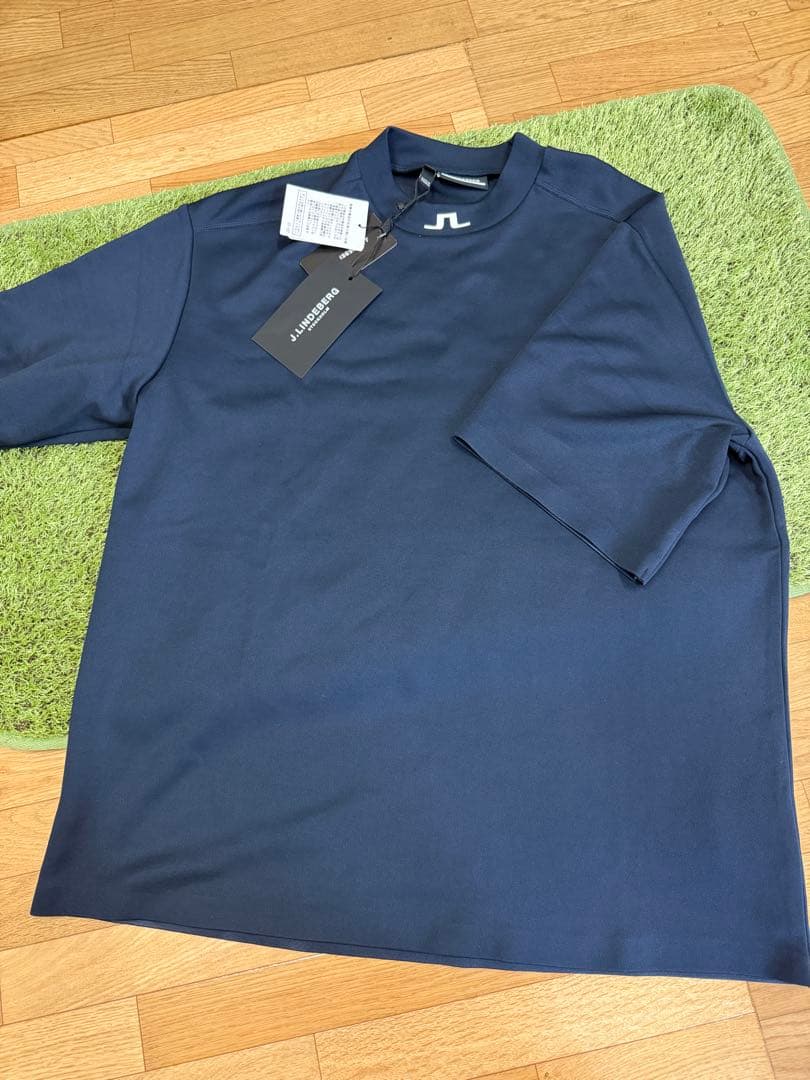 新品正規品【J.LINDBERG】半袖モックネックシャツ　※サイズの記載確認※