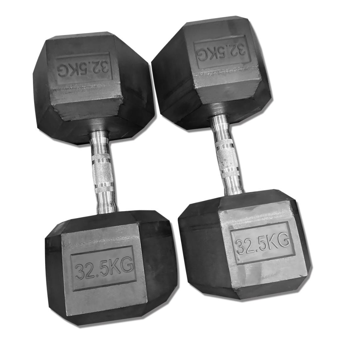 ヘックスラバーダンベル　32.5kgダンベル 2個セット　送料込み・20％OFF
