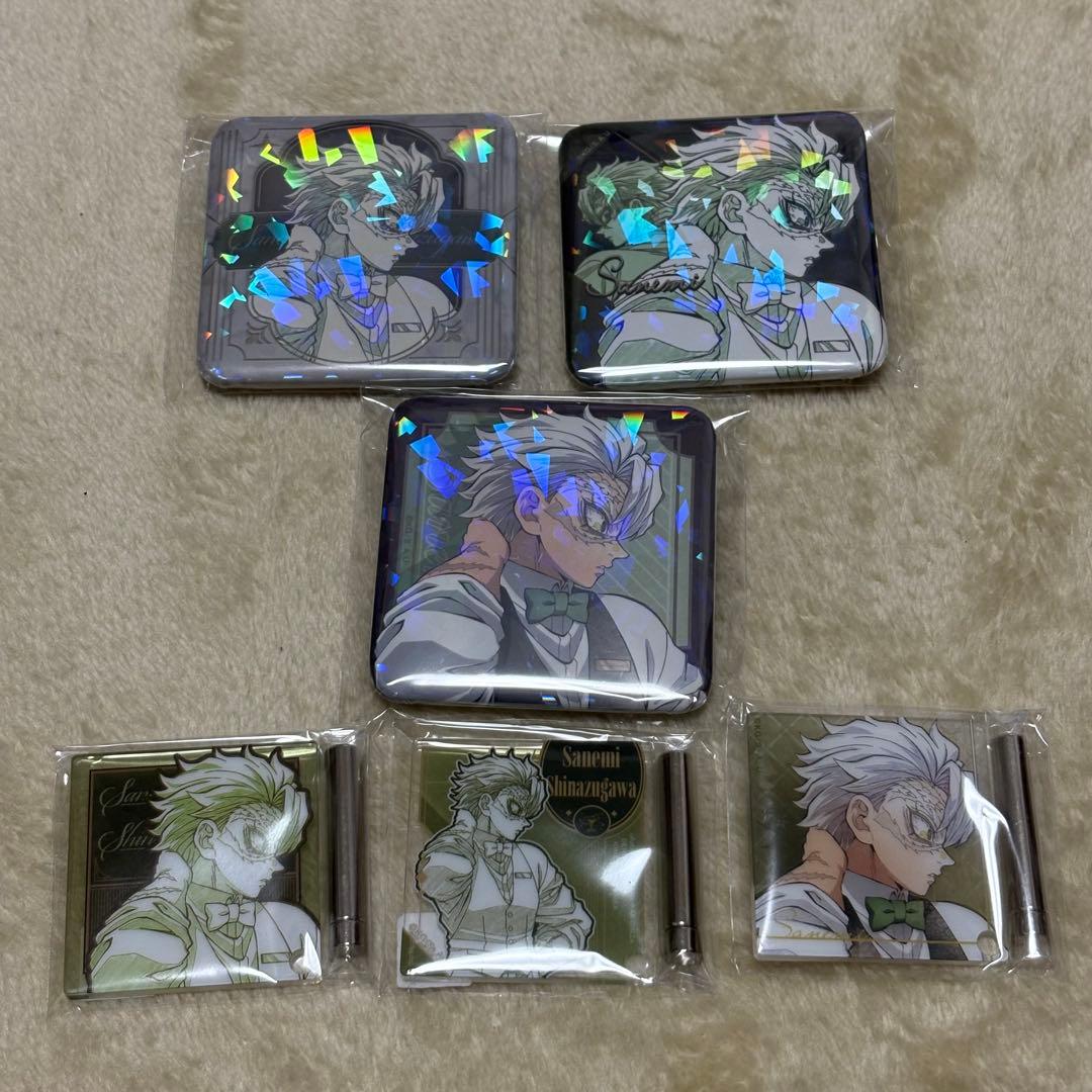 モクテルバー 不死川実弥 缶バッジ ミニアクリルパネル セット