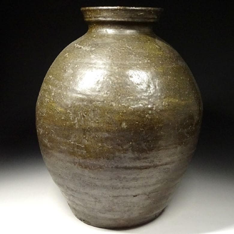 ◆『高麗 飴釉 壺』二思軒識箱 朝鮮古陶◆検）李朝陶磁 白磁 高麗青磁 粉青沙器