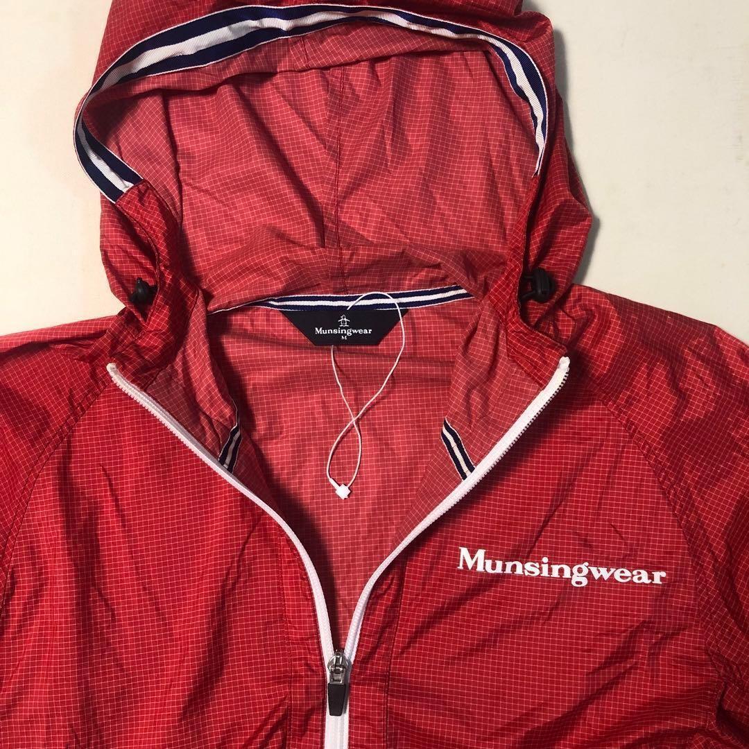 未使用 マンシングウェア◆アノラック ハーフジップ パーカー◆レッド Mサイズ