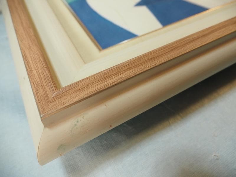 【値下げ】油絵　美人像　鶴田一郎　M10号　笠美人　額付き　手描き　肉筆