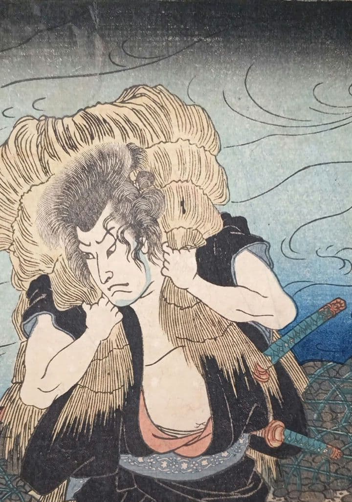 浮世絵版画、東海道五十三對（藤川) 歌川国芳画、弘化2年～3年（1845頃)出版