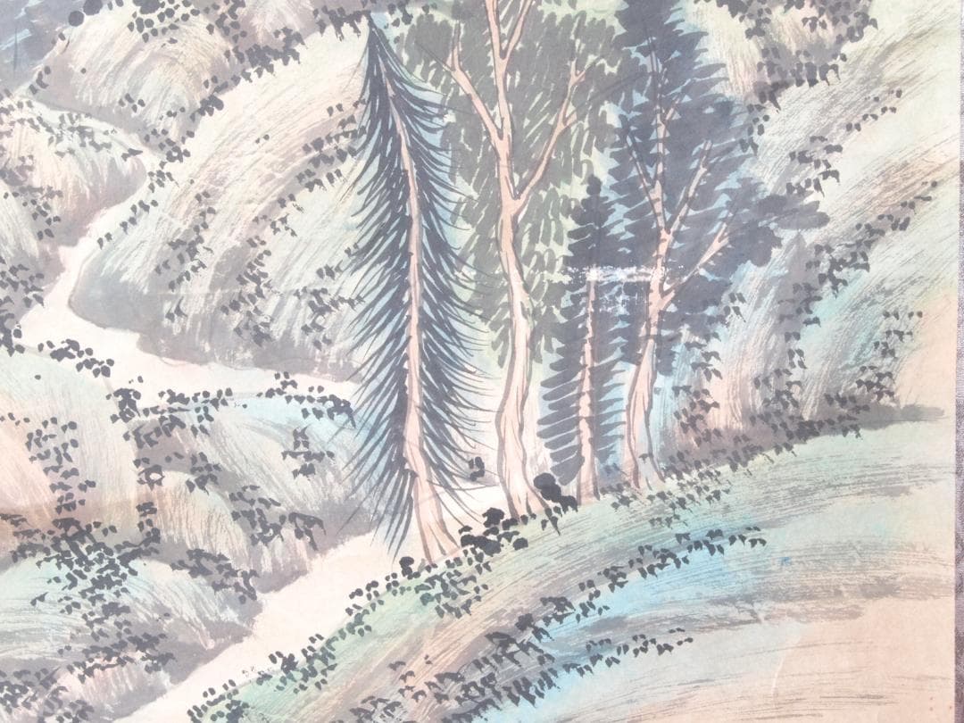 骨董市仕入れ品 周荃作　肉筆掛け軸　激安骨董品 AK1010A10-3