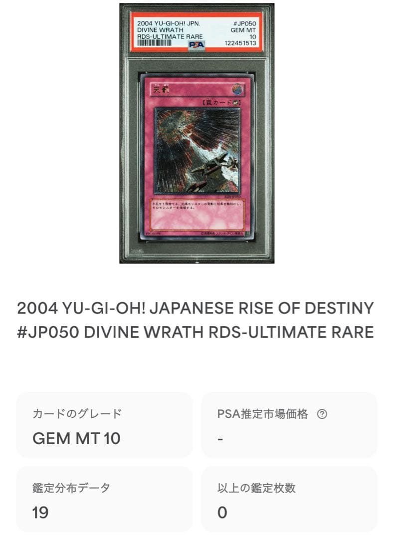 【 鑑定品 PSA10 】　極美品　最安値　世界19枚　天罰　レリーフ