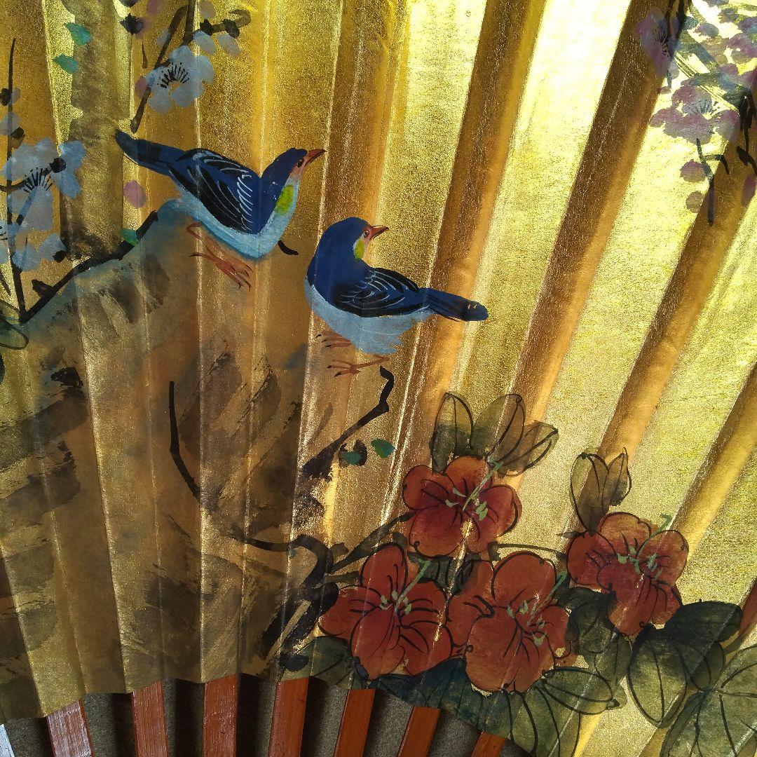 特大 扇 飾りディスプレイ 花鳥風月 お洒落 雑貨 希少