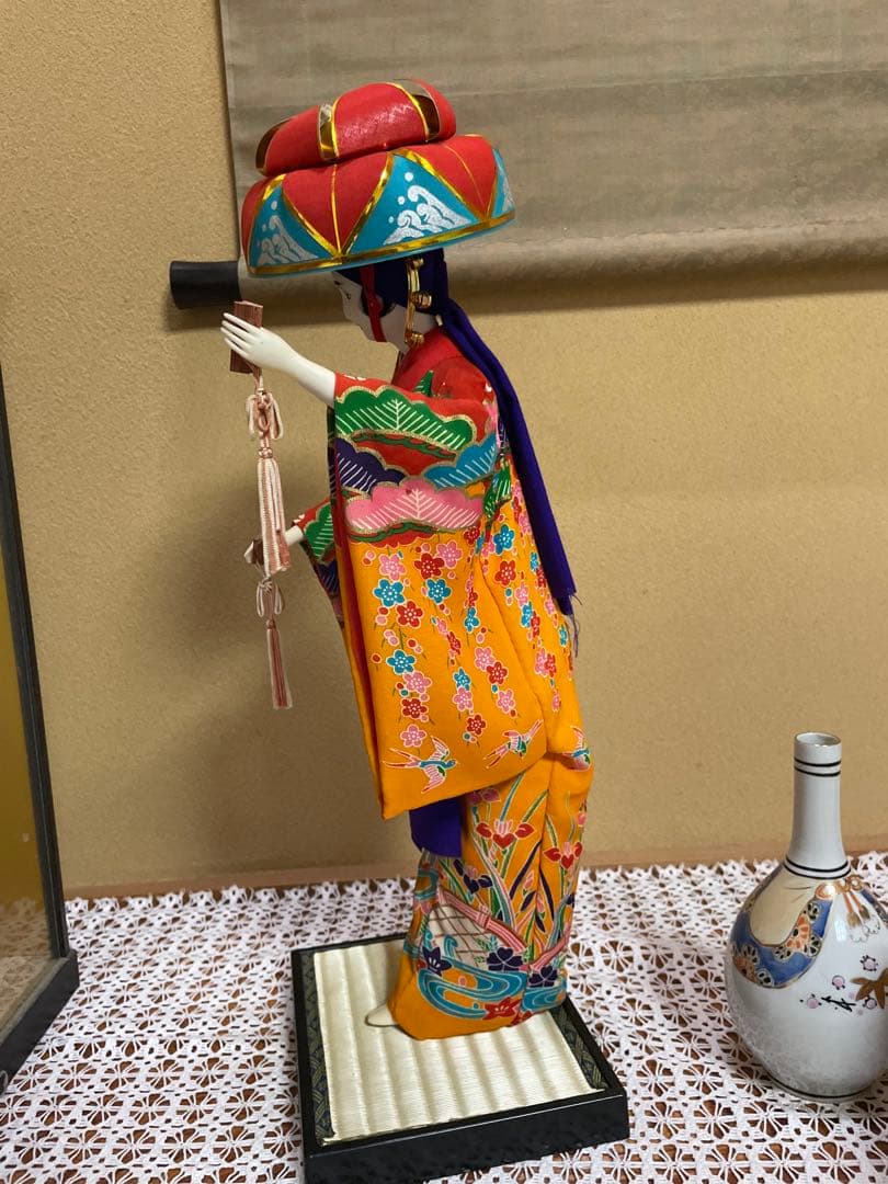 琉球舞踊 人形 ガラスケース付き 日本人形 伝統衣装