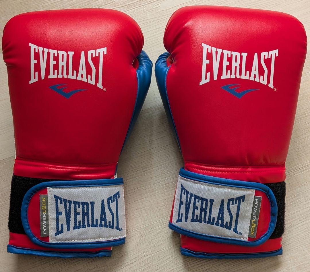 EVERLAST POWERLOCK ボクシンググローブ 赤/青16oz 極美品