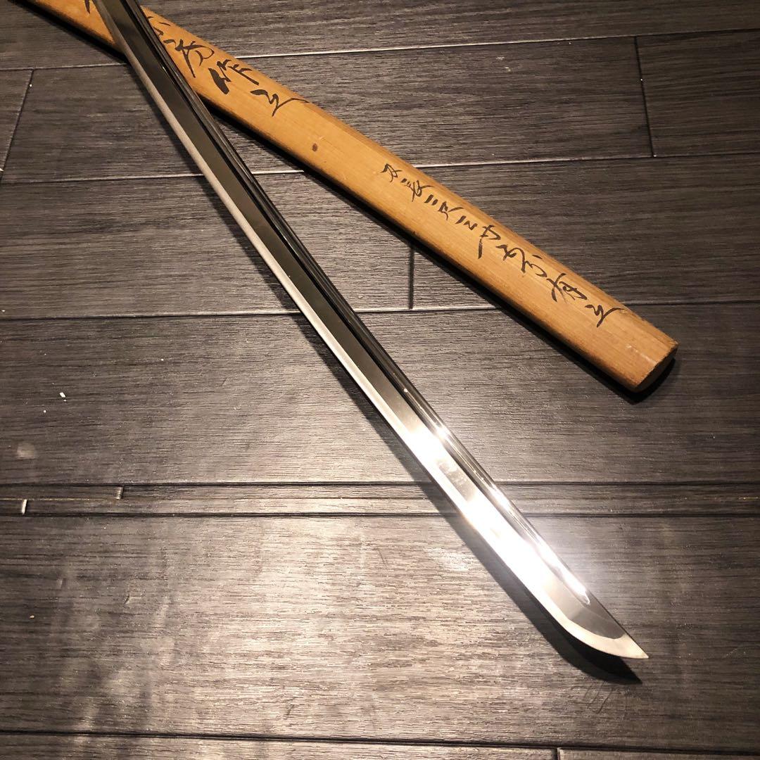 最高級模造刀 白鞘 樋入り刀身　居合刀 濃州関住兼三代藤原兼房　太刀