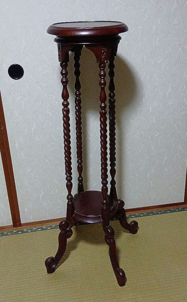 クラシック木製花台 ダークブラウン